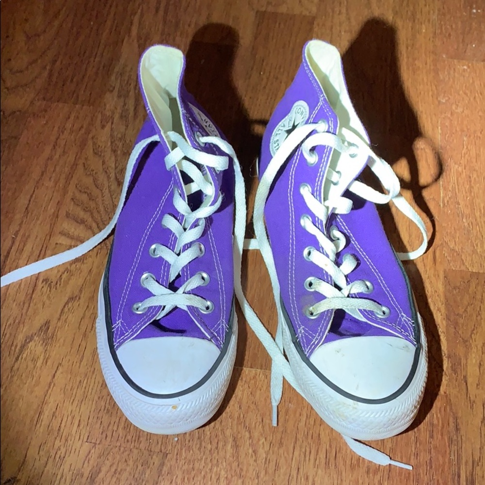 Purple high top converse